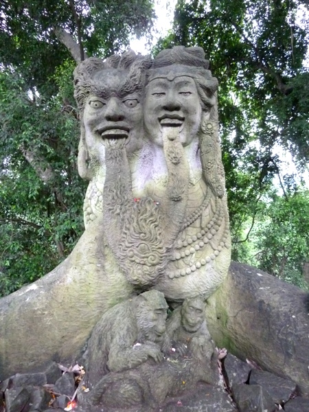 A cute couple in the Sacred Monkey Forest Sanctuary, Ubud, Bali. A cute couple in the Sacred Monkey Forest Sanctuary, Ubud, Bali.
