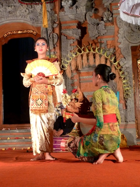 A Legong goes into trance at the Ubud Palace, Ubud, Bali.