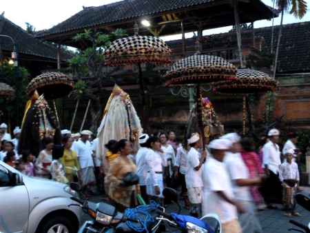 Religious procession, Ubud, Bali. Religious procession, Ubud, Bali.
