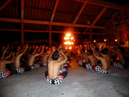 Kecak (Monkey Dance) at Pura Dalem Ubud, Ubud, Bali. Kecak (Monkey Dance) at Pura Dalem Ubud, Ubud, Bali.