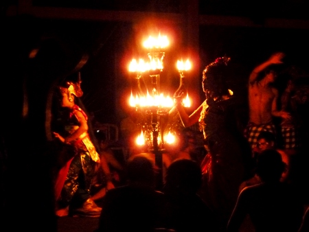 Kecak (Monkey Dance) at Pura Dalem Ubud, Ubud, Bali. Kecak (Monkey Dance) at Pura Dalem Ubud, Ubud, Bali.