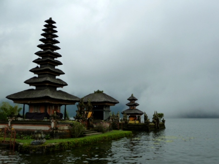 A small islet temple at Pura Ulun Danu Brutan, Bali.