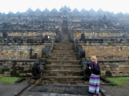 Borobudur, a Mahayana Buddhist monument near Magelang, Central Java.