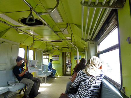 On the train from Yogyakarta to Solo, Java.