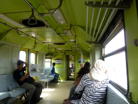 On the train from Yogyakarta to Solo, Java.