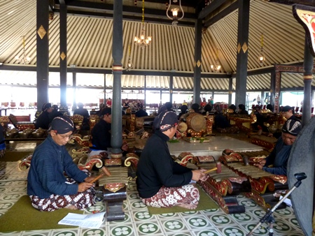 Gamelan at the Sultan's Palace in Yogyakarta, Java.