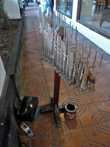 Bamboo percussion on Jalon Malioboro in Yogyakarta, Java.