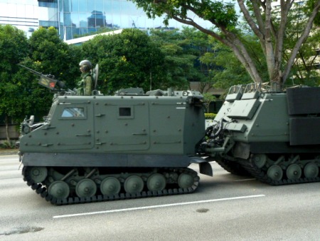 A military parade in Centre City, take two.