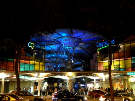 Entering Clarke Quay, Singapore.