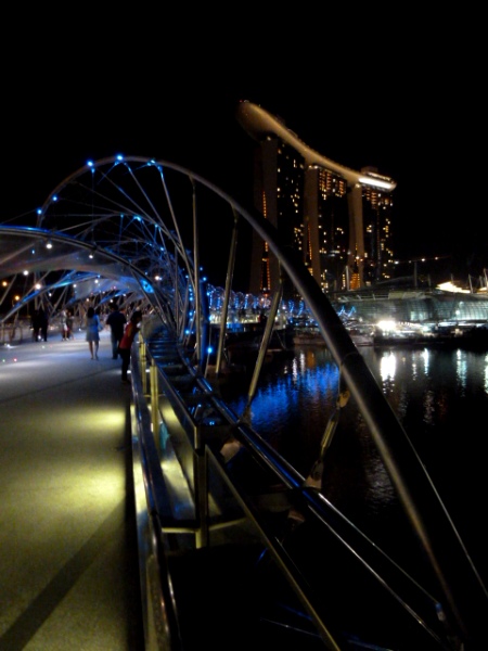 The Helix Bridge at Marina Bay in Singapore. The Helix Bridge at Marina Bay in Singapore.