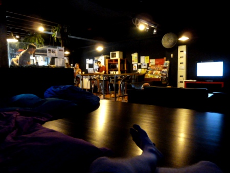The chill out area at the Inn Crowd hostel in Little India, Singapore.