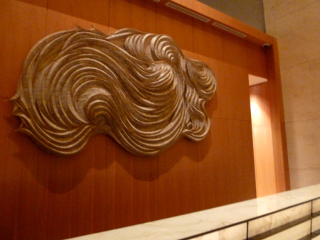Some frilly art in the Marina Bay Sands lobby in Singapore. Some frilly art in the Marina Bay Sands lobby in Singapore.
