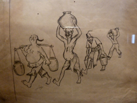 Caricatures of mid-20th century Singapore traders at the Malay Heritage Museum in Kampung Glam, Singapore. Caricatures of mid-20th century Singapore traders at the Malay Heritage Museum in Kampung Glam, Singapore.