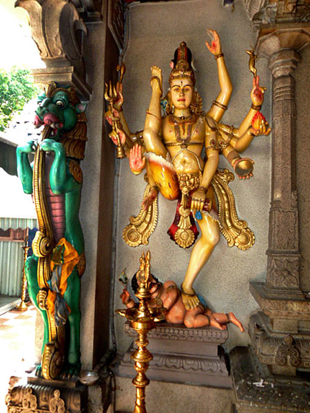 A statue at the Sri Veeramakaliamman Temple in Little India, Singapore.