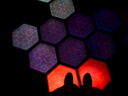 A psychedelic walkway at Marina Bay, Singapore. A psychedelic walkway at Marina Bay, Singapore.