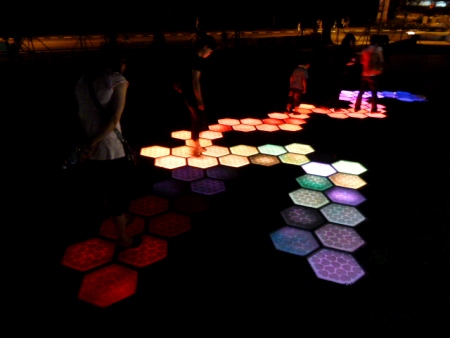 A family enjoys the Magical Lysergic Stepping Stones of Transformation. A family enjoys the Magical Lysergic Stepping Stones of Transformation.