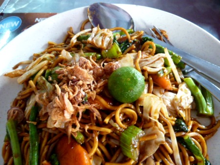 A plate of spicy noodles for lunch. A plate of spicy noodles for lunch.