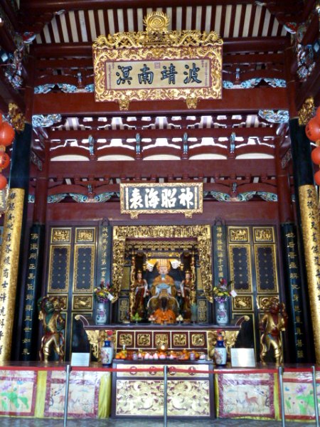 A huge shrine for Buddha at the Thian Hock Keng Temple in Chinatown, Singapore. A huge shrine for Buddha at the Thian Hock Keng Temple in Chinatown, Singapore.