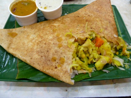 I tore into this triangle. Little India, Singapore. I tore into this triangle. Little India, Singapore.