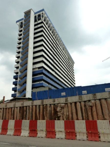 A dust-covered skyscraper in Kuala Lumpur, Malaysia. A dust-covered skyscraper in Kuala Lumpur, Malaysia.