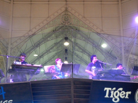 A covers band shreds all of the hits at Lau Pa Sat, Singapore.