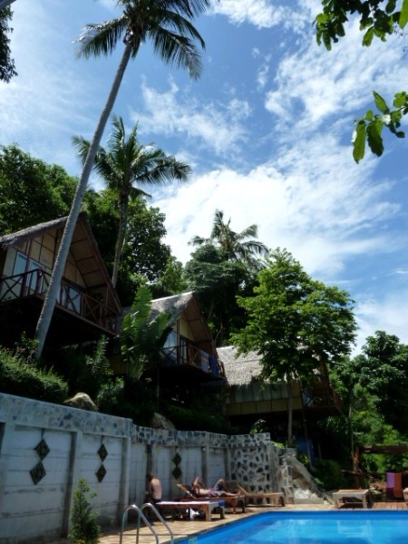 Ingphu bungalows and swimming pool at Ko Phi Phi Don, Thailand.