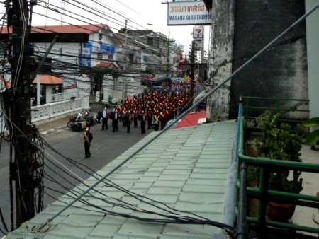 Hey, wake up! It's time for a parade. Phuket Town, Thailand. Hey, wake up! It's time for a parade. Phuket Town, Thailand.