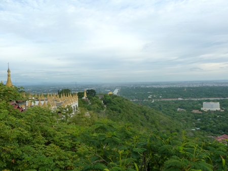 A view of the city from Mandalay Hill, Myanmar.