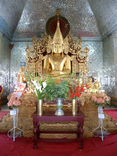The Buddha image inside Kuthodaw Pagoda in Mandalay, Myanmar. The Buddha image inside Kuthodaw Pagoda in Mandalay, Myanmar.
