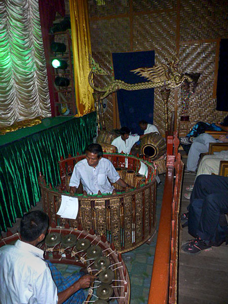 A traditional Burmese orchestra at Mintha Theater in Mandalay, Myanmar.