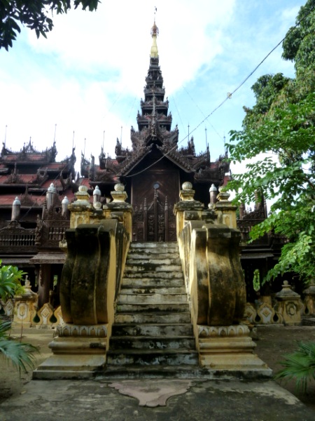 The stylish Shwe In Bin Kyaung teak wood monastery in Mandalay, Myanmar. The stylish Shwe In Bin Kyaung teak wood monastery in Mandalay, Myanmar.