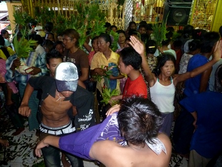An explosion of youthful dancing at the nat pwe in Taungbyone, Myanmar. An explosion of youthful dancing at the nat pwe in Taungbyone, Myanmar.