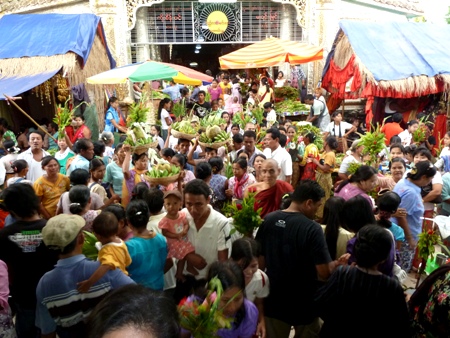 The teeming masses at the nat pwe in Taungbyone, Myanmar. The teeming masses at the nat pwe in Taungbyone, Myanmar.