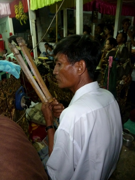 Clap on! Clap off! A let ko player clacks time at the nat pwe in Taungbyone, Myanmar. Clap on! Clap off! A let ko player clacks time at the nat pwe in Taungbyone, Myanmar.