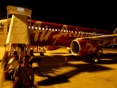 Disembarking from an Air Asia jet in Bangkok, Thailand. Disembarking from an Air Asia jet in Bangkok, Thailand.
