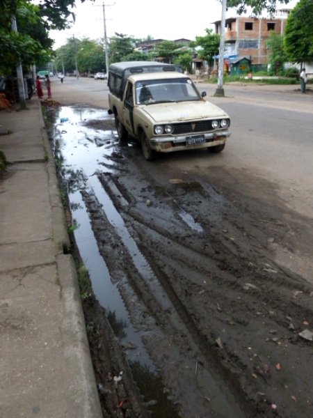 Just your average muddy gutter in Yangon, Myanmar. Just your average muddy gutter in Yangon, Myanmar.