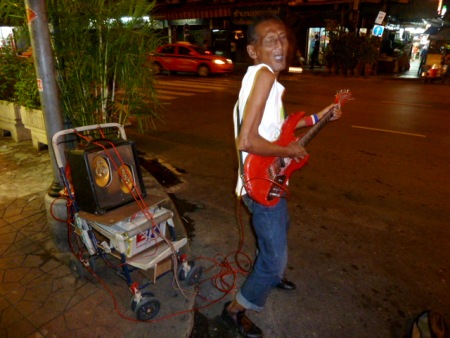 A dirty fuzz rocker near Thanon Khao San in Banglamphu, Bangkok, Thailand.