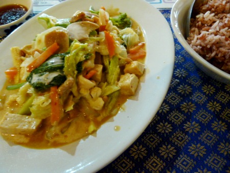 I think my mouth just came. Yellow curry at May Kaidee's in Banglamphu, Bangkok, Thailand. I think my mouth just came. Yellow curry at May Kaidee's in Banglamphu, Bangkok, Thailand.
