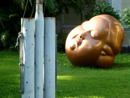 Dreaming of food. I love this big napping head so much, I just had to shoot it from another angle. Banglamphu, Bangkok, Thailand.