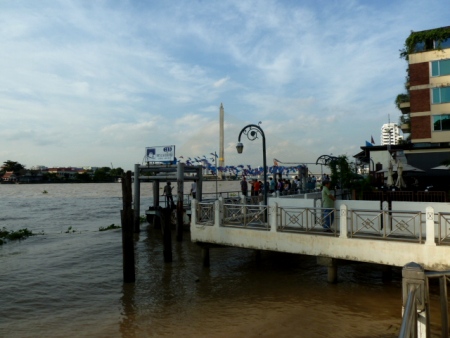 The Phra Ahthit pier on the Chao Phraya river in Bangkok, Thailand. The Phra Ahthit pier on the Chao Phraya river in Bangkok, Thailand.