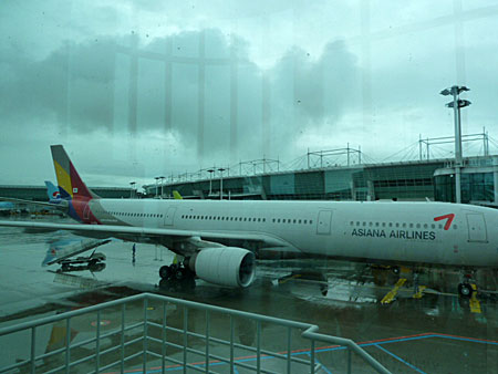 Asiana Airlines is on the ball. Seoul, South Korea.