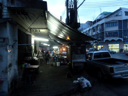 Food stall darkness in Bangkok, Thailand.