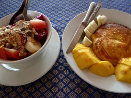 A scrumpdillyicious breakfast at May Kaidee's in Banglamphu, Bangkok, Thailand. A scrumpdillyicious breakfast at May Kaidee's in Banglamphu, Bangkok, Thailand.