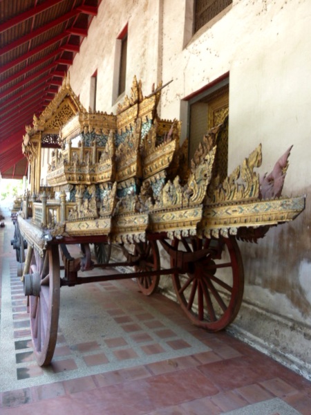 A Thai royal carriage outside the National Museum in Bangkok, Thailand.