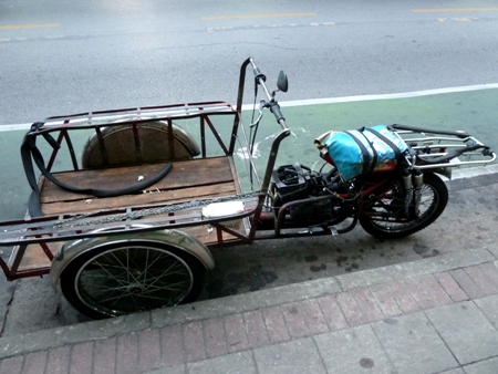A bad-ass tricycle cart in Bangkok, Thailand.