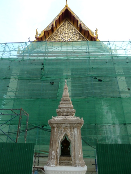Another temple gets scaffolded at Wat Rajnadda in Bangkok, Thailand. Another temple gets scaffolded at Wat Rajnadda in Bangkok, Thailand.