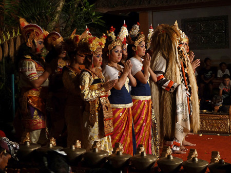 Sekehe Gong Panca Artha at Ubud Palace in Ubud, Bali, Indonesia.