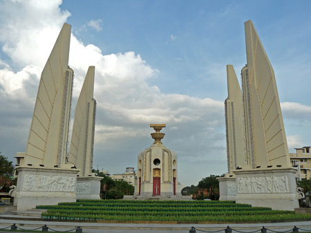The Democracy Monument in Banglamphu, Bangkok, Thailand.