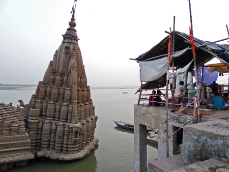 The Leaning Shrine of Varanasi, India.