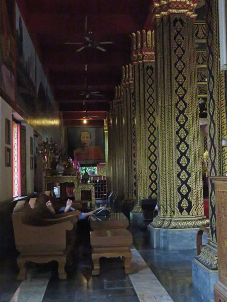 Passed out cold at Wat Sareerikkatart Sirirak in Chiang Mai, Thailand.